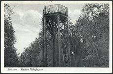 17391 Gezicht op de uitzichttoren in het bos bij Leersum.